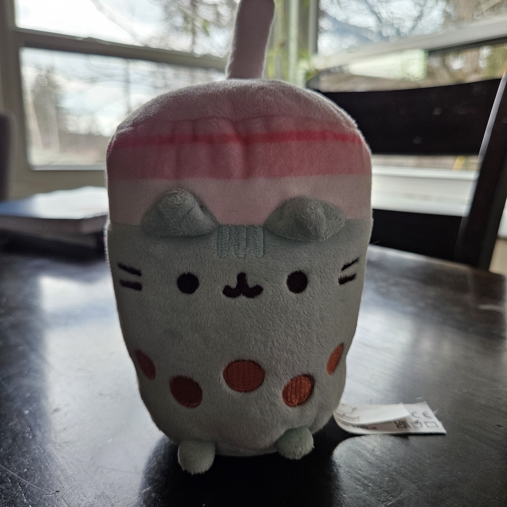 Pusheen Bubble Tea Cat Plush - Mint & Pink